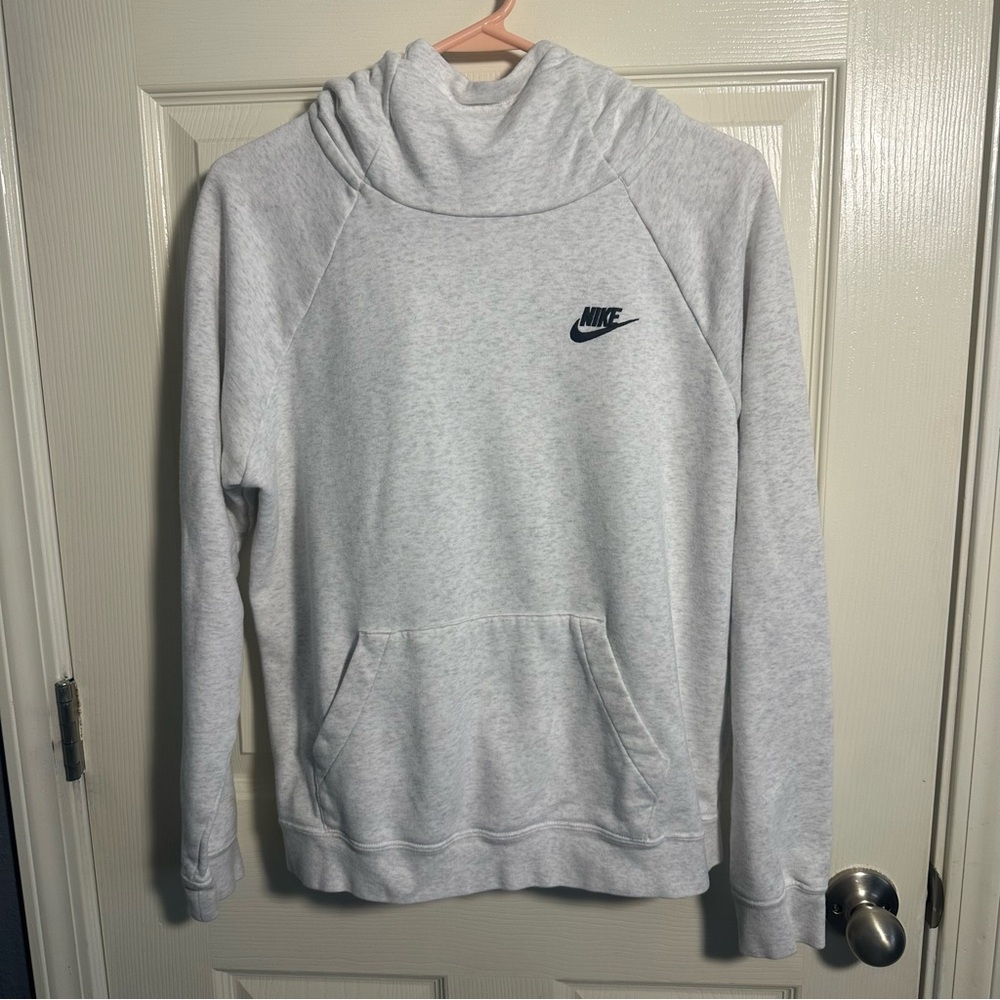 Women’s Nike Light Heathered Gray Cowl Neck Hoodie, size Medium